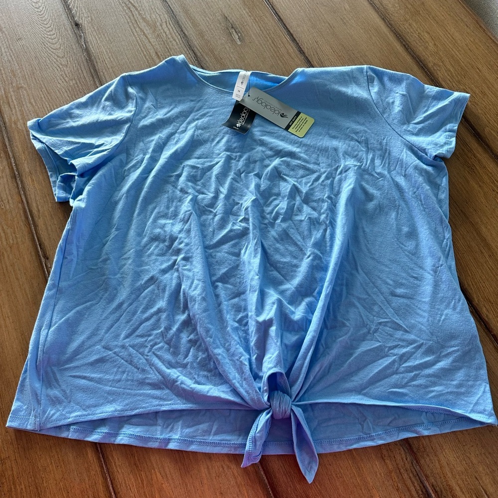 Ideology Blue Tie Front Relaxed T-Shirt